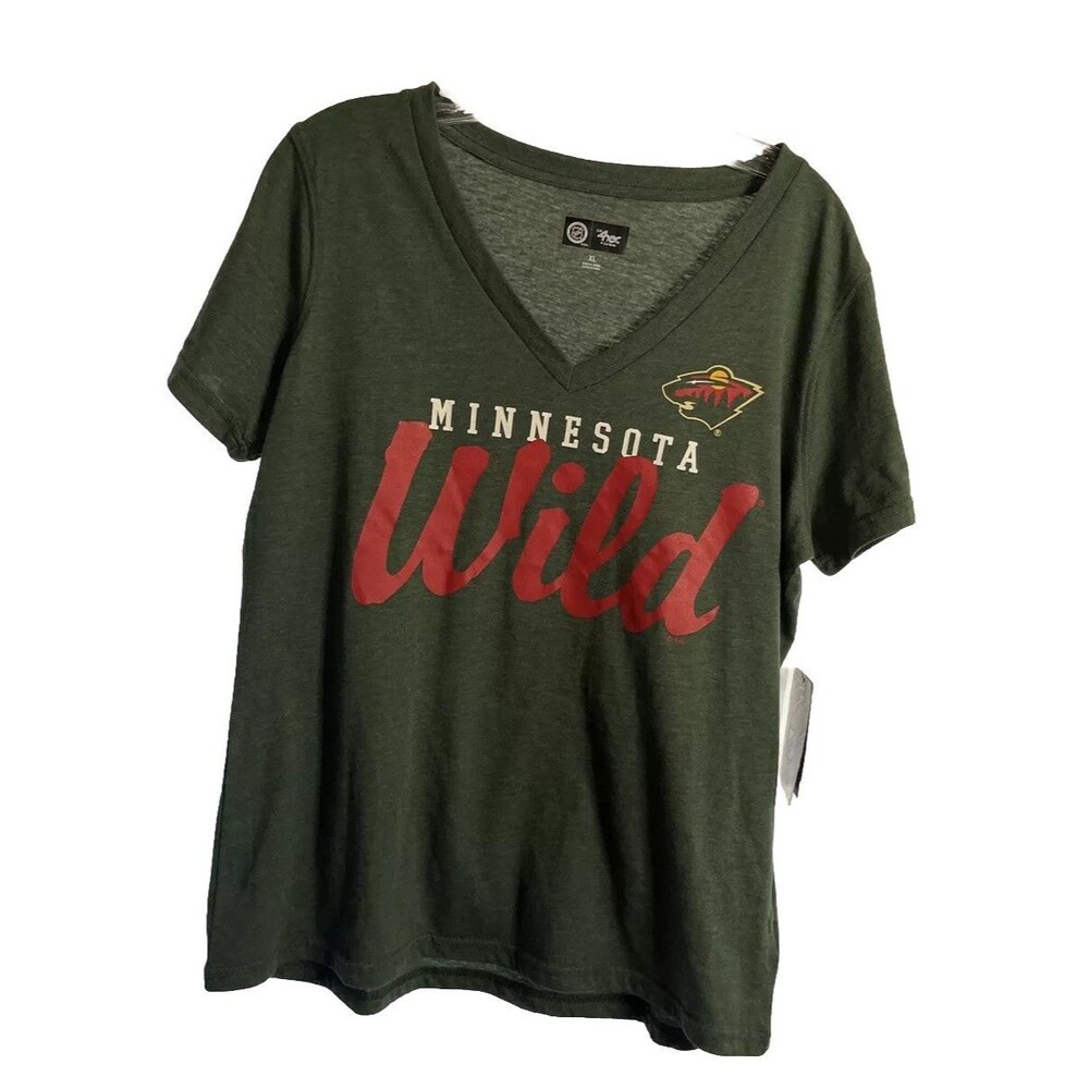 G-III 4 Her Car Banks Women’s Green Graphic T-shirt Size XL Minnesota Wild NHL